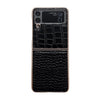 Crocodile Texture Genuine Leather Nano Electroplating Phone Case, For iPhone 14 Pro, For iPhone 14 Pro Max, For iPhone 13 Pro, For iPhone 13 Pro Max, For Samsung Galaxy Z Flip4, For Motorola Moto Razr 2022