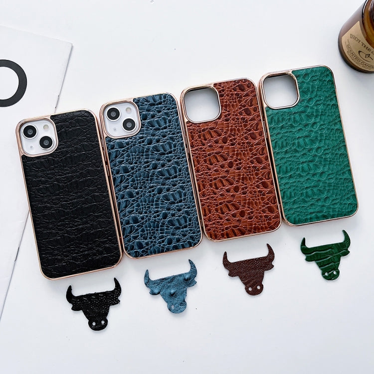 Sky Series Nano Electroplating Genuine Leather Phone Case, For iPhone 14 Pro, For iPhone 14 Pro Max, For iPhone 13 Pro, For iPhone 13 Pro Max, For Samsung Galaxy Z Flip4