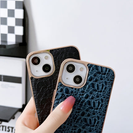 Sky Series Nano Electroplating Genuine Leather Phone Case, For iPhone 14 Pro Max