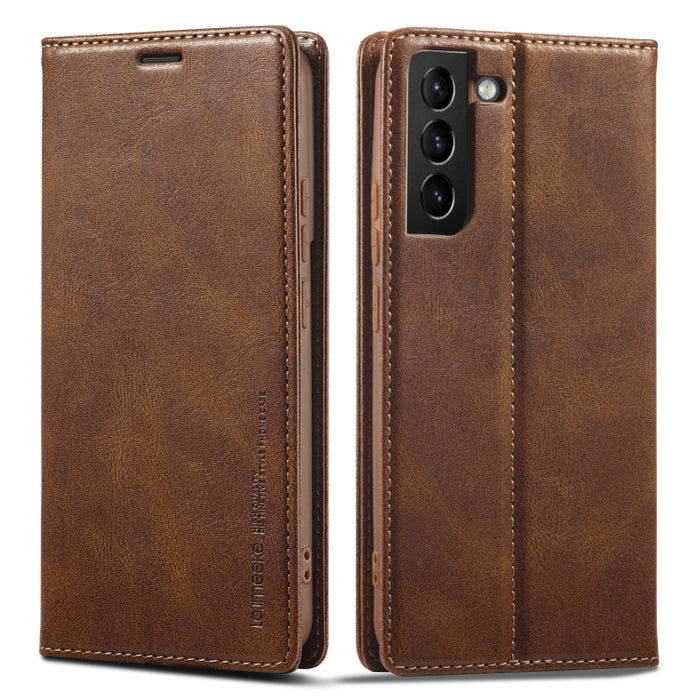LC.IMEEKE RFID Anti-theft Leather Phone Case, For Samsung Galaxy S21+ 5G