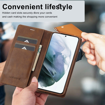 LC.IMEEKE RFID Anti-theft Leather Phone Case, For Samsung Galaxy S21+ 5G