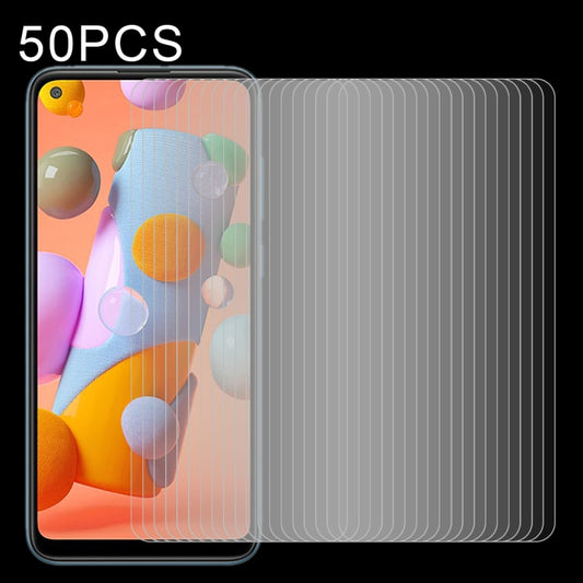 50 PCS 0.26mm 9H Surface Hardness 2.5D Explosion-proof Tempered Glass Non-full Screen Film For Samsumg Galaxy F55 / M55 / M54 / A71 / F54, For Galaxy A11 (50 PCS), For Galaxy A21 (50 PCS), For Galaxy A51 (50 PCS)