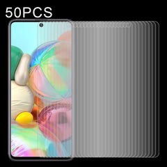 50 PCS 0.26mm 9H Surface Hardness 2.5D Explosion-proof Tempered Glass Non-full Screen Film For Samsumg Galaxy F55 / M55 / M54 / A71 / F54, For Galaxy A11 (50 PCS), For Galaxy A21 (50 PCS), For Galaxy A51 (50 PCS)