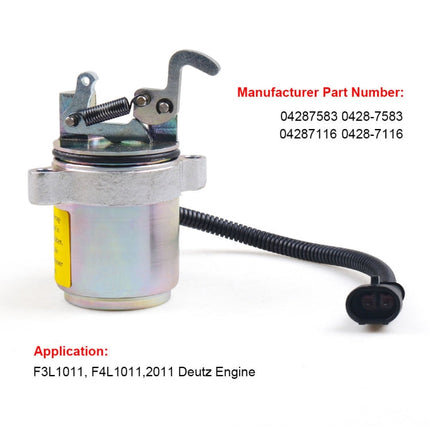 Fuel Shutdown Shut Off Solenoid Valve for Deutz Engine 04287583 04287116, 04287116