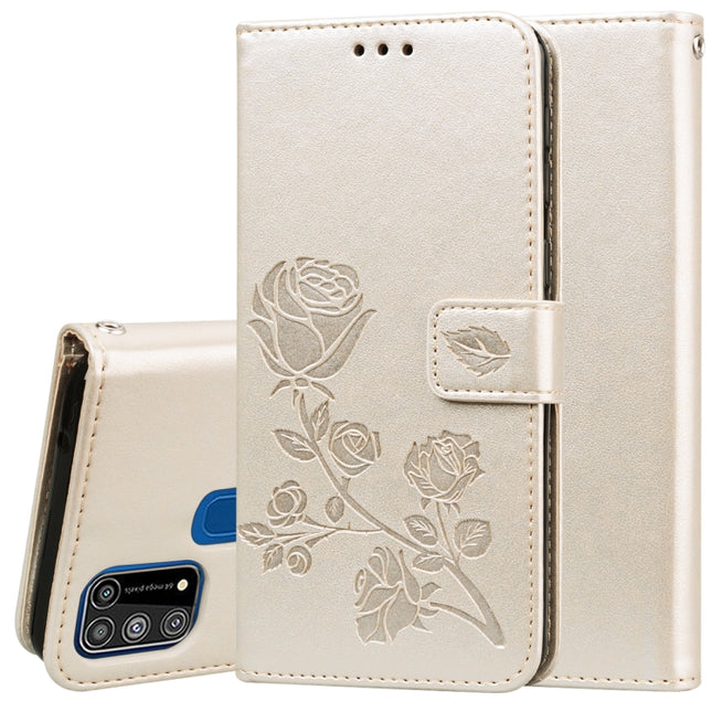 Rose Embossed Horizontal Flip PU Leather Case with Holder & Card Slots & Wallet, For Galaxy M31, For Galaxy A01