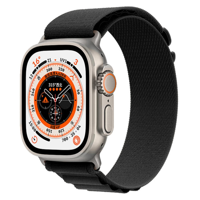 For Apple Watch Ultra 49mm Nylon Watch Band(Black)