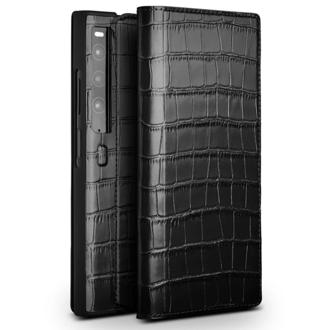 QIALINO Crocodile Pattern Genuine Leather Phone Case, For Huawei Mate XS 2, For Huawei P50 Pocket