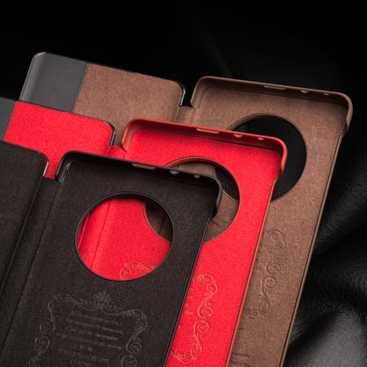 QIALINO Genuine Leather Side Window View Smart Phone Case