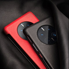 QIALINO Genuine Leather Side Window View Smart Phone Case