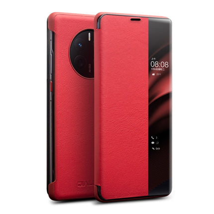 QIALINO Genuine Leather Side Window View Smart Phone Case, For Huawei Mate 50 Pro, For Huawei Mate 50, For Huawei Mate X2, For Huawei P30, For Huawei P50, For Huawei P50 Pro