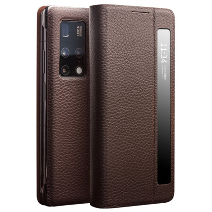 QIALINO Genuine Leather Side Window View Smart Phone Case, For Huawei Mate 50 Pro, For Huawei Mate 50, For Huawei Mate X2, For Huawei P30, For Huawei P50, For Huawei P50 Pro