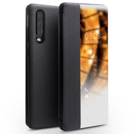QIALINO Genuine Leather Side Window View Smart Phone Case, For Huawei Mate 50 Pro, For Huawei Mate 50, For Huawei Mate X2, For Huawei P30, For Huawei P50, For Huawei P50 Pro