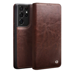 QIALINO Genuine Leather Phone Case, For Samsung Galaxy Note20, For Samsung Galaxy Note20 Ultra, For Samsung Galaxy S21 5G, For Samsung Galaxy S21+ 5G, For Samsung Galaxy S21 Ultra 5G, For Samsung Galaxy S22 Ultra 5G, For Samsung Galaxy S22+ 5G