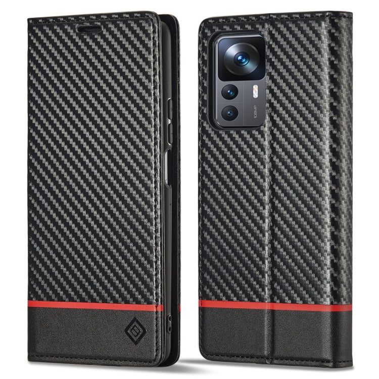 LC.IMEEKE Carbon Fiber Texture Flip Leather Phone Case, For Xiaomi 12T/12T Pro/Redmi K50 Ultra, For Xiaomi Redmi K50 Ultra