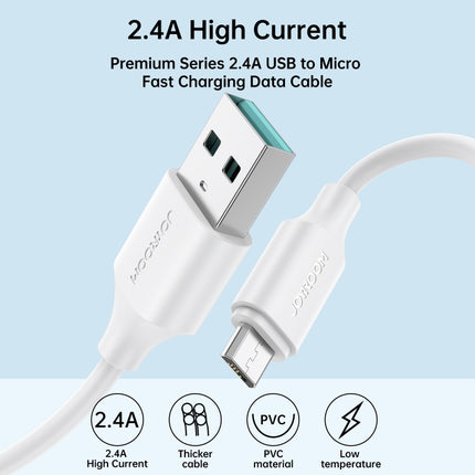 JOYROOM S-UM018A9 2.4A USB to Micro USB Fast Charging Data Cable, 1m