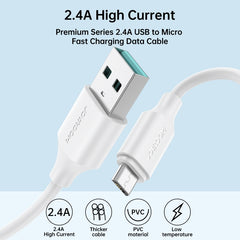 JOYROOM S-UM018A9 2.4A USB to Micro USB Fast Charging Data Cable, 1m