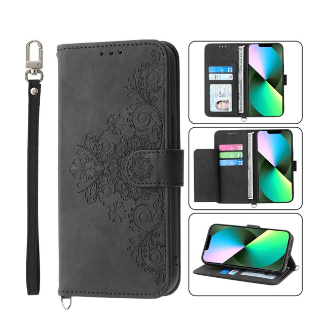 Skin-feel Flowers Embossed Wallet Leather Phone Case, For iPhone 11 Pro, For iPhone 11, For iPhone XS Max, For iPhone XS / X