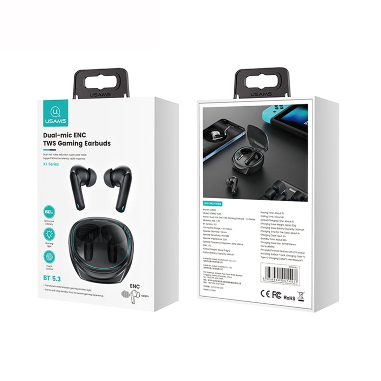 USAMS XJ13 XJ ENC Dual Microphone Noise Cancelling TWS Wireless Bluetooth Earphone, USAMS XJ13