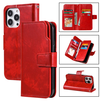 9 Card Tri-Fold Wallets Leather Phone Case, For iPhone 14, For iPhone 14 Plus, For iPhone 14 Pro, For iPhone 14 Pro Max