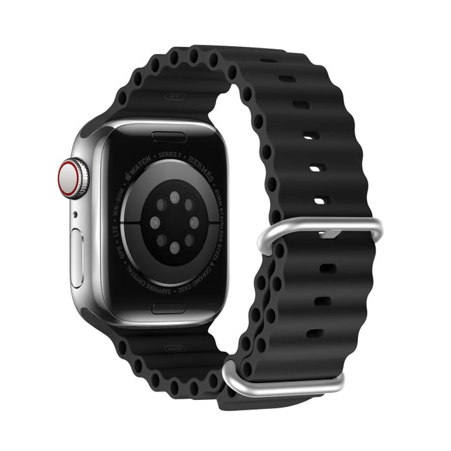 DUX DUCIS Sea Wave Silicone Watch Band For Apple Watch, Series 8&7 45mm / SE 2&6&SE&5&4 44mm / 3&2&1 42mm