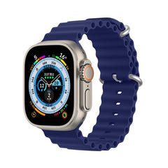 DUX DUCIS Sea Wave Silicone Watch Band For Apple Watch, Series 8&7 45mm / SE 2&6&SE&5&4 44mm / 3&2&1 42mm