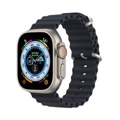 DUX DUCIS Sea Wave Silicone Watch Band For Apple Watch, Series 8&7 45mm / SE 2&6&SE&5&4 44mm / 3&2&1 42mm