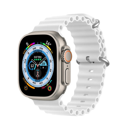 DUX DUCIS Sea Wave Silicone Watch Band For Apple Watch, Series 8&7 45mm / SE 2&6&SE&5&4 44mm / 3&2&1 42mm