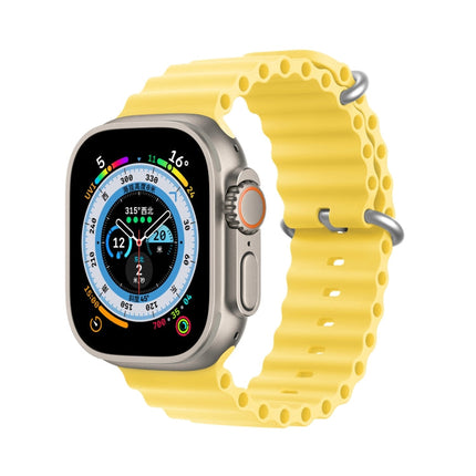 DUX DUCIS Sea Wave Silicone Watch Band For Apple Watch, Series 8&7 45mm / SE 2&6&SE&5&4 44mm / 3&2&1 42mm