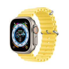 DUX DUCIS Sea Wave Silicone Watch Band For Apple Watch, Series 8&7 45mm / SE 2&6&SE&5&4 44mm / 3&2&1 42mm
