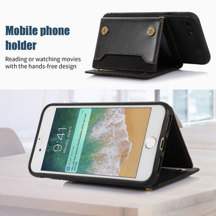 Three-fold RFID Leather Phone Case with Lanyard, For iPhone 6/6s, For iPhone 6 Plus, For iPhone 7/8/SE 2020/SE 2022, For iPhone 7 Plus/8 Plus