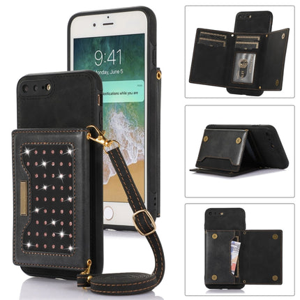 Three-fold RFID Leather Phone Case with Lanyard, For iPhone 6/6s, For iPhone 6 Plus, For iPhone 7/8/SE 2020/SE 2022, For iPhone 7 Plus/8 Plus