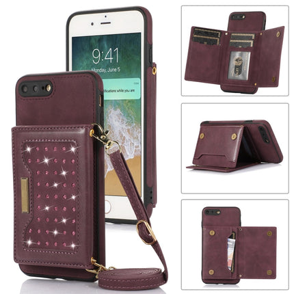 Three-fold RFID Leather Phone Case with Lanyard, For iPhone 6/6s, For iPhone 6 Plus, For iPhone 7/8/SE 2020/SE 2022, For iPhone 7 Plus/8 Plus