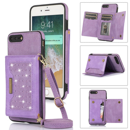 Three-fold RFID Leather Phone Case with Lanyard, For iPhone 6/6s, For iPhone 6 Plus, For iPhone 7/8/SE 2020/SE 2022, For iPhone 7 Plus/8 Plus