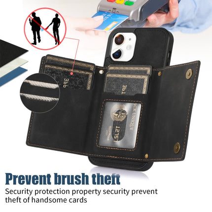 Three-fold RFID Leather Phone Case with Lanyard, For iPhone 11, For iPhone 12, For iPhone 11 Pro, For iPhone 11 Pro Max