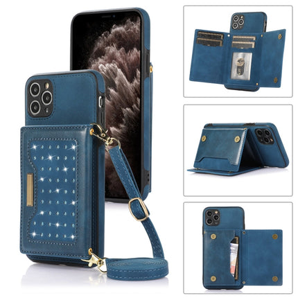 Three-fold RFID Leather Phone Case with Lanyard, For iPhone 11, For iPhone 12, For iPhone 11 Pro, For iPhone 11 Pro Max