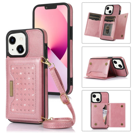 Three-fold RFID Leather Phone Case with Lanyard, For iPhone 13 Pro Max, For iPhone 14, For iPhone 14 Plus, For iPhone 14 Pro