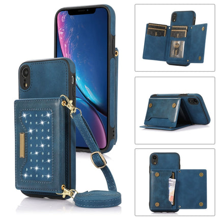 Three-fold RFID Leather Phone Case with Lanyard, For iPhone 14 Pro Max, For iPhone XR, For iPhone XS, For iPhone XS Max