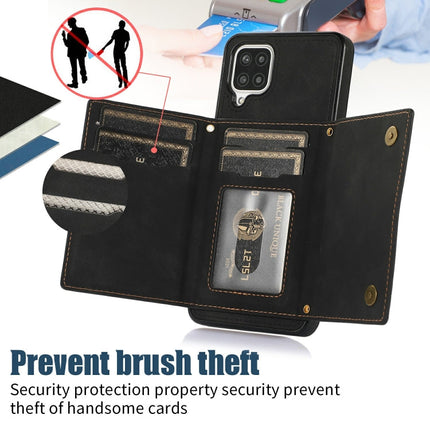 Three-fold RFID Leather Phone Case with Lanyard, For Samsung Galaxy A12, For Samsung Galaxy A13 4G/A13 5G, For Samsung Galaxy A51 4G, For Samsung Galaxy A53 5G, For Samsung Galaxy A52 5G/A52s 5G