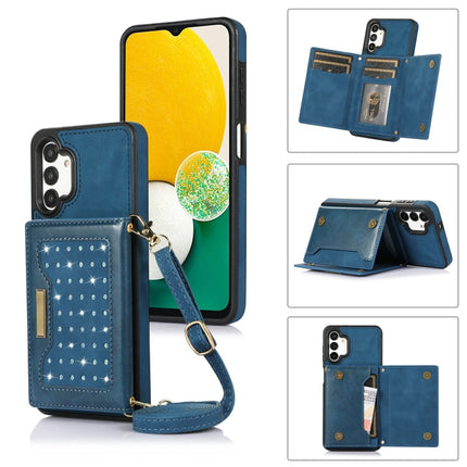 Three-fold RFID Leather Phone Case with Lanyard, For Samsung Galaxy A12, For Samsung Galaxy A13 4G/A13 5G, For Samsung Galaxy A51 4G, For Samsung Galaxy A53 5G, For Samsung Galaxy A52 5G/A52s 5G