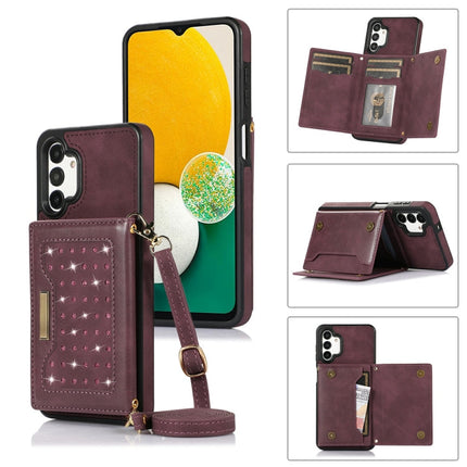 Three-fold RFID Leather Phone Case with Lanyard, For Samsung Galaxy A12, For Samsung Galaxy A13 4G/A13 5G, For Samsung Galaxy A51 4G, For Samsung Galaxy A53 5G, For Samsung Galaxy A52 5G/A52s 5G