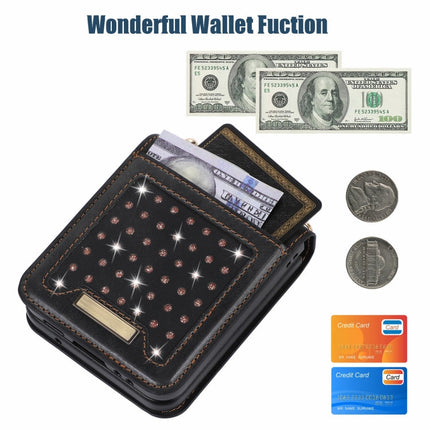 Three-fold RFID Leather Phone Case with Lanyard, For Samsung Galaxy Z Flip3 5G, For Samsung Galaxy Z Flip4, For Samsung Galaxy Note20 Ultra, For Samsung Galaxy S20