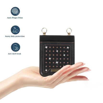 Three-fold RFID Leather Phone Case with Lanyard, For Samsung Galaxy Z Flip3 5G, For Samsung Galaxy Z Flip4, For Samsung Galaxy Note20 Ultra, For Samsung Galaxy S20