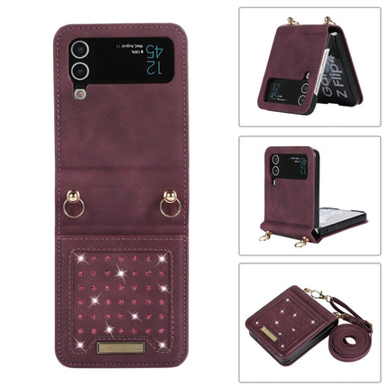 Three-fold RFID Leather Phone Case with Lanyard, For Samsung Galaxy Z Flip3 5G, For Samsung Galaxy Z Flip4, For Samsung Galaxy Note20 Ultra, For Samsung Galaxy S20