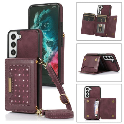 Three-fold RFID Leather Phone Case with Lanyard, For Samsung Galaxy S20+, For Samsung Galaxy S20 FE, For Samsung Galaxy S21, For Samsung Galaxy S22