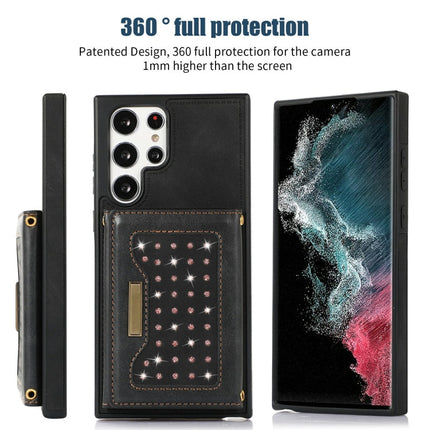 Three-fold RFID Leather Phone Case with Lanyard, For Samsung Galaxy S22 Ultra, For iPhone 12 Pro