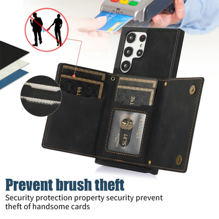 Three-fold RFID Leather Phone Case with Lanyard, For Samsung Galaxy S22 Ultra, For iPhone 12 Pro