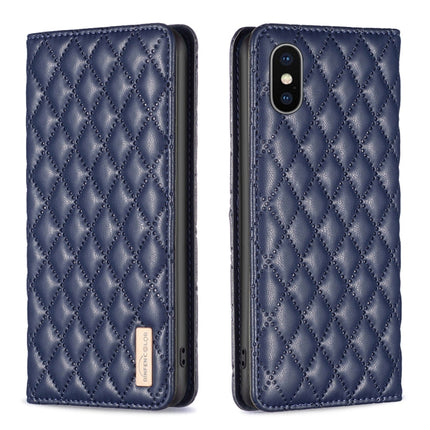 Diamond Lattice Magnetic Leather Flip Phone Case, For iPhone SE 2022 / SE 2020 / 8 / 7, For iPhone XS Max, For iPhone XS / X, For iPhone XR