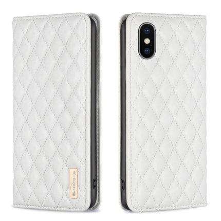 Diamond Lattice Magnetic Leather Flip Phone Case, For iPhone SE 2022 / SE 2020 / 8 / 7, For iPhone XS Max, For iPhone XS / X, For iPhone XR
