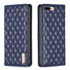 Diamond Lattice Magnetic Leather Flip Phone Case, For iPhone 8 Plus / 7 Plus