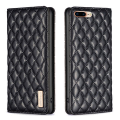 Diamond Lattice Magnetic Leather Flip Phone Case, For iPhone 8 Plus / 7 Plus